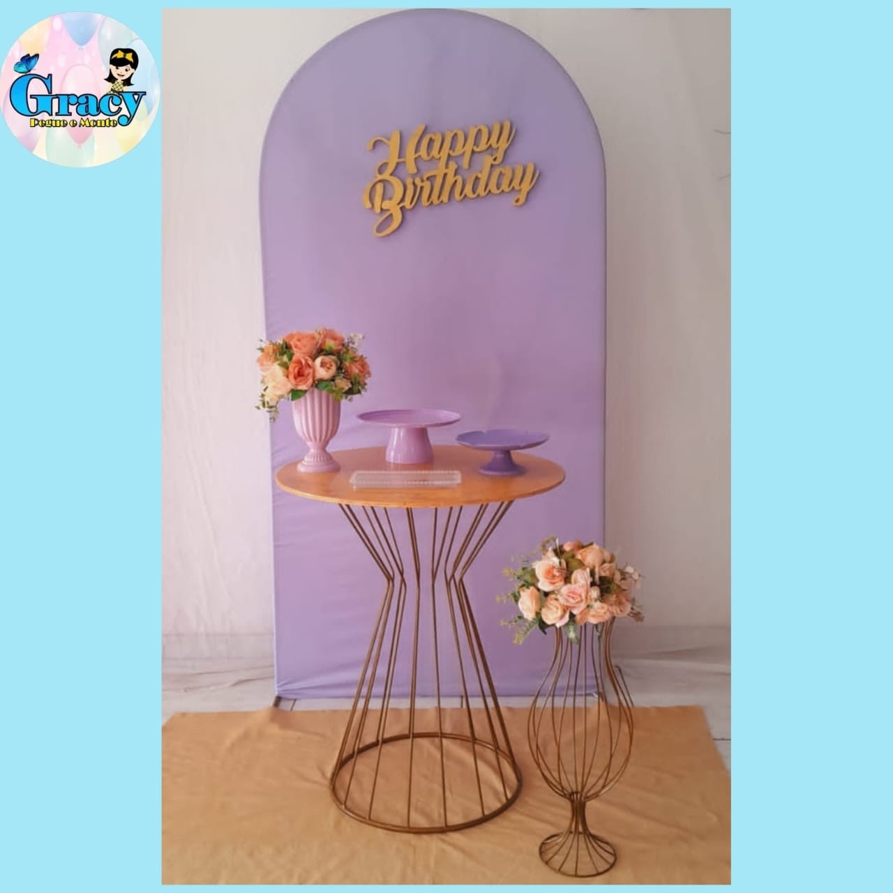 Painel Romano Happy Lilas - gracypeguemonte