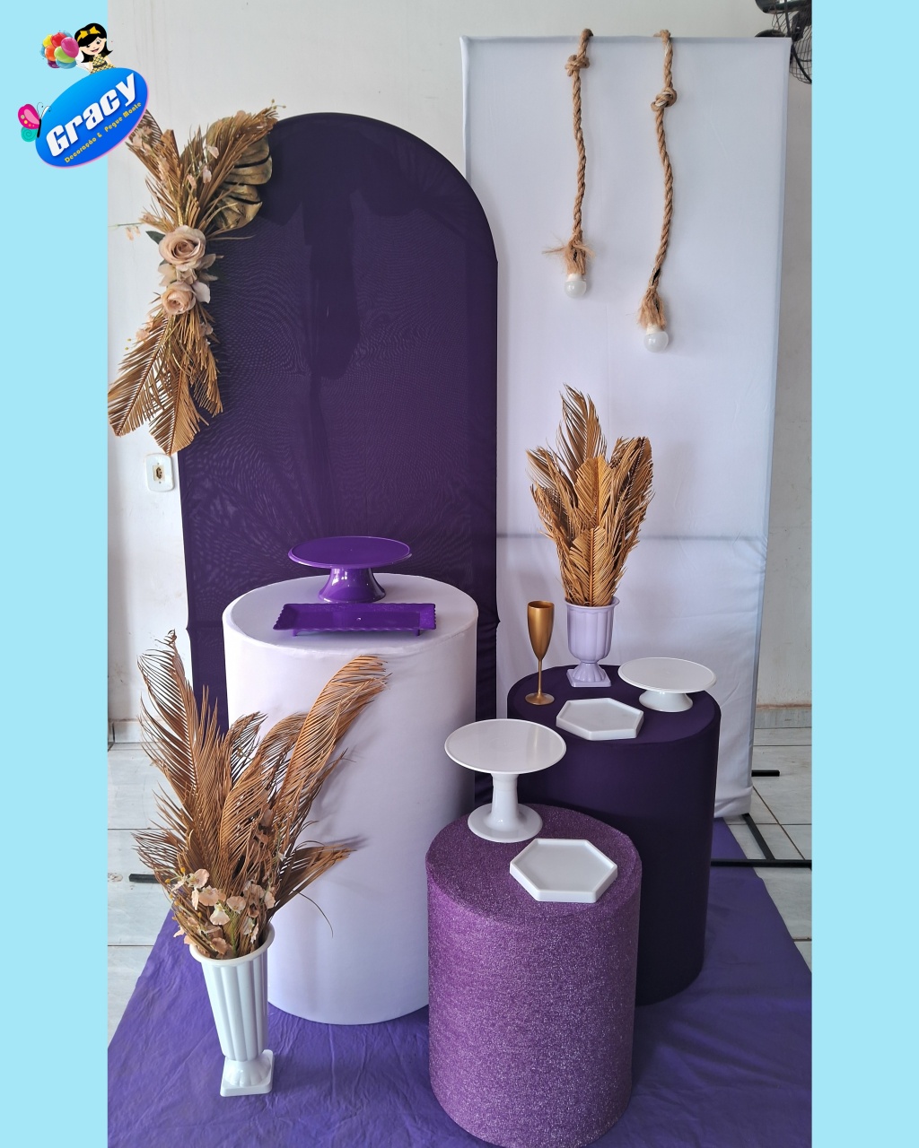 Painelromano Roxo E Branco - gracypeguemonte