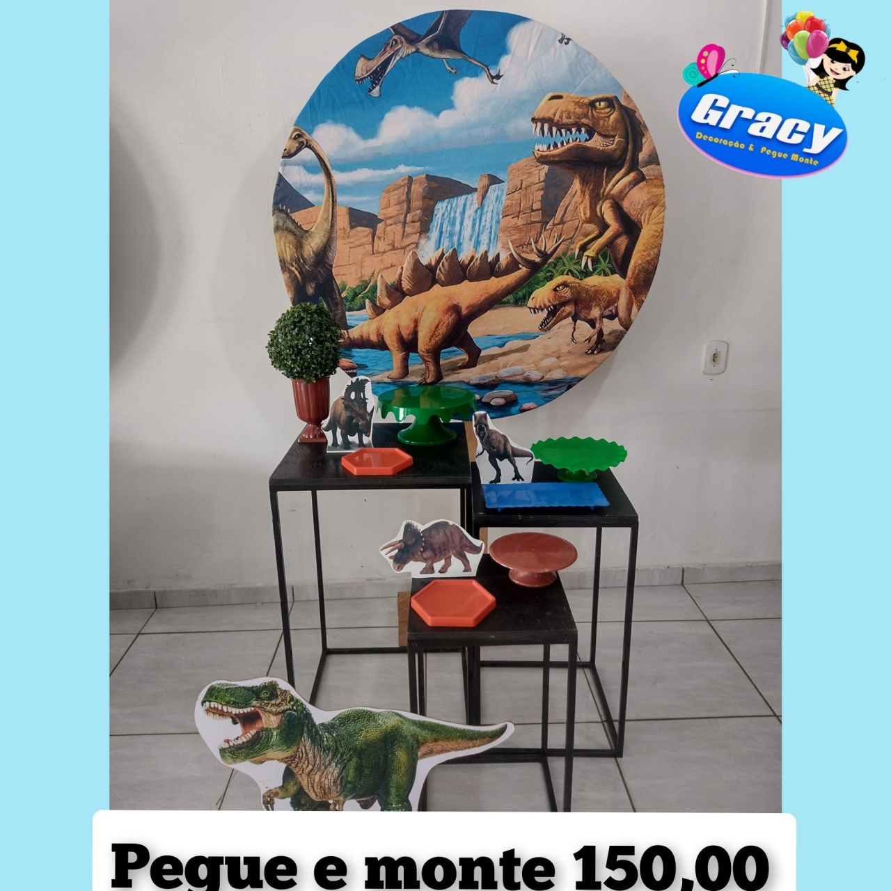 Dinossauro Rex Prata - gracypeguemonte