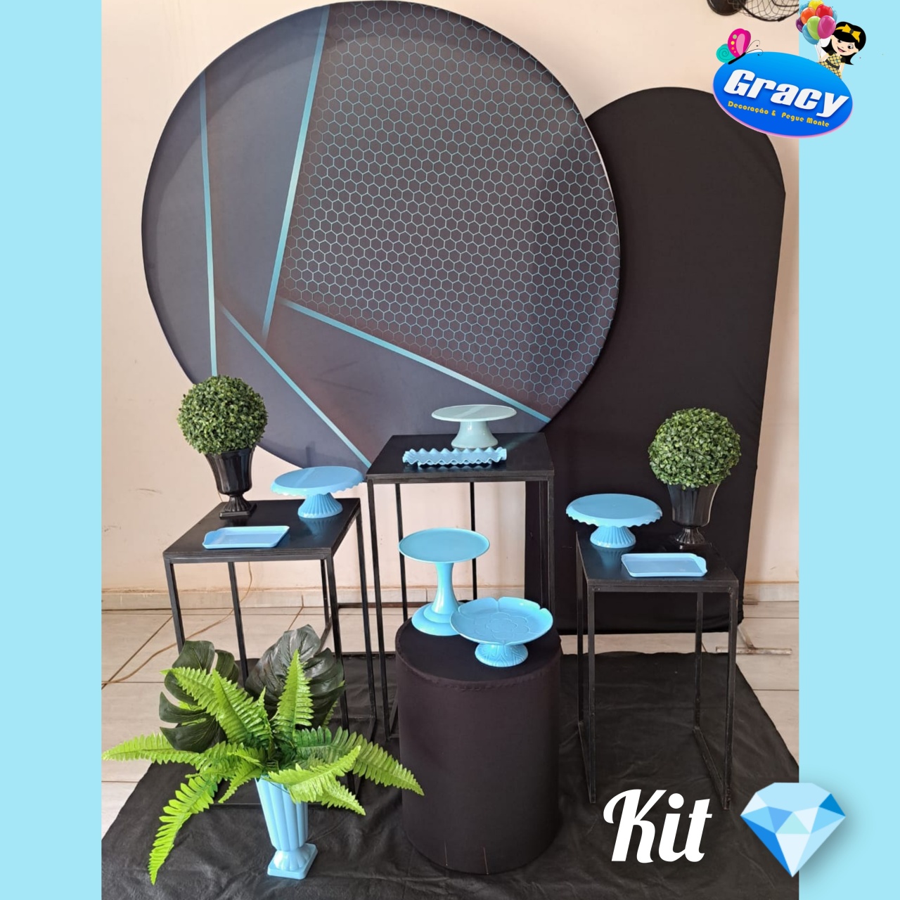 Kit Preto E Azul Diamante - gracypeguemonte
