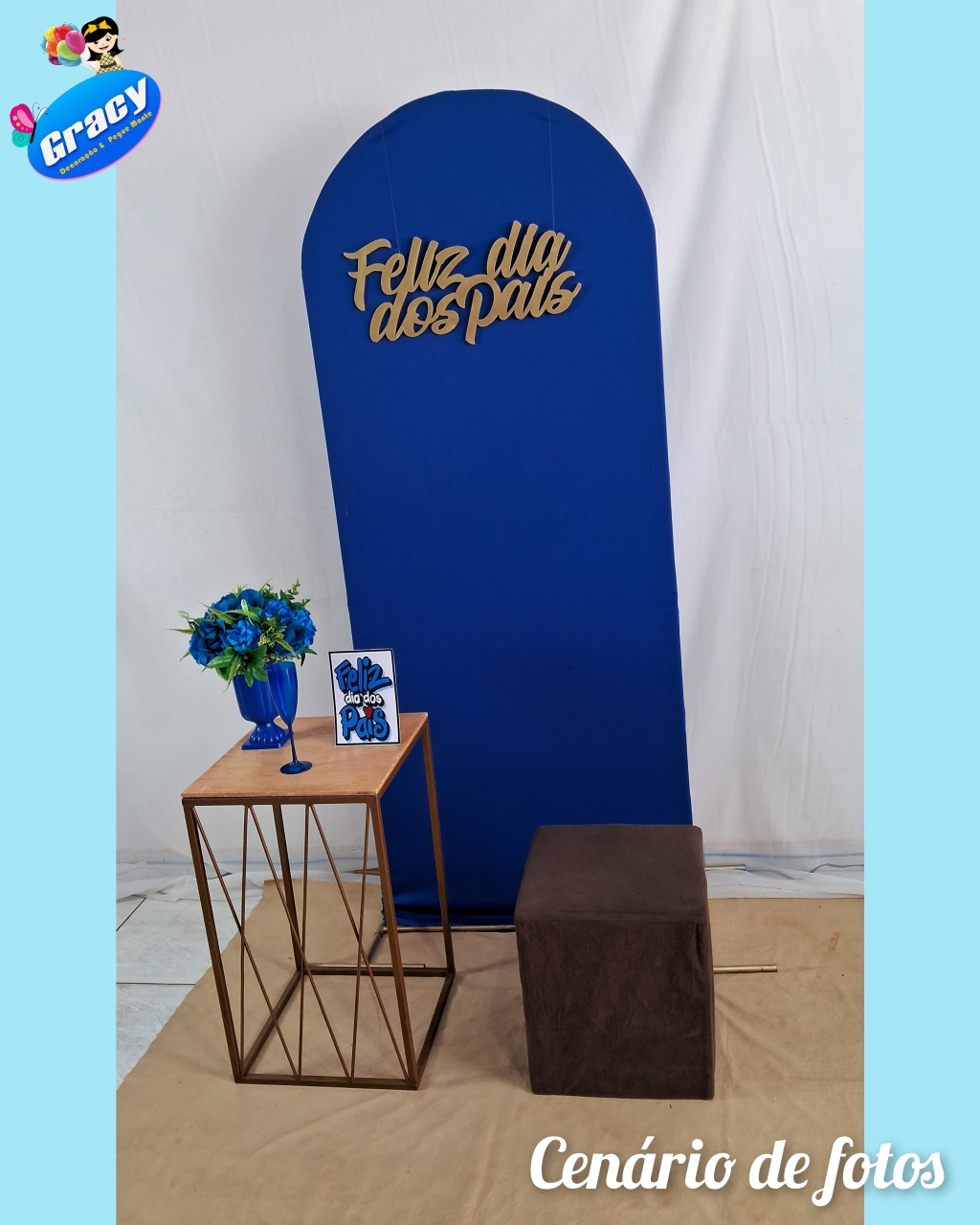 Painel Romano Azul Cenario de Fotos - gracypeguemonte