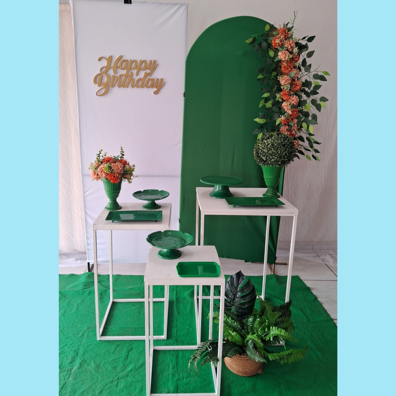 Painel Romano Verde E Branco - gracypeguemonte
