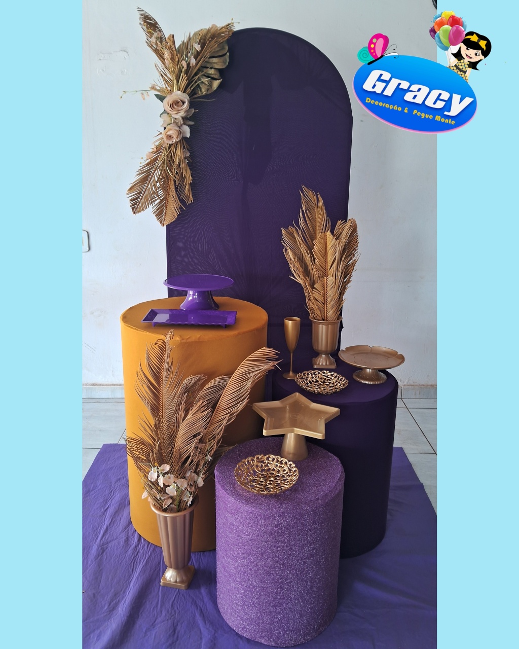 Painel Romano Roxo - gracypeguemonte