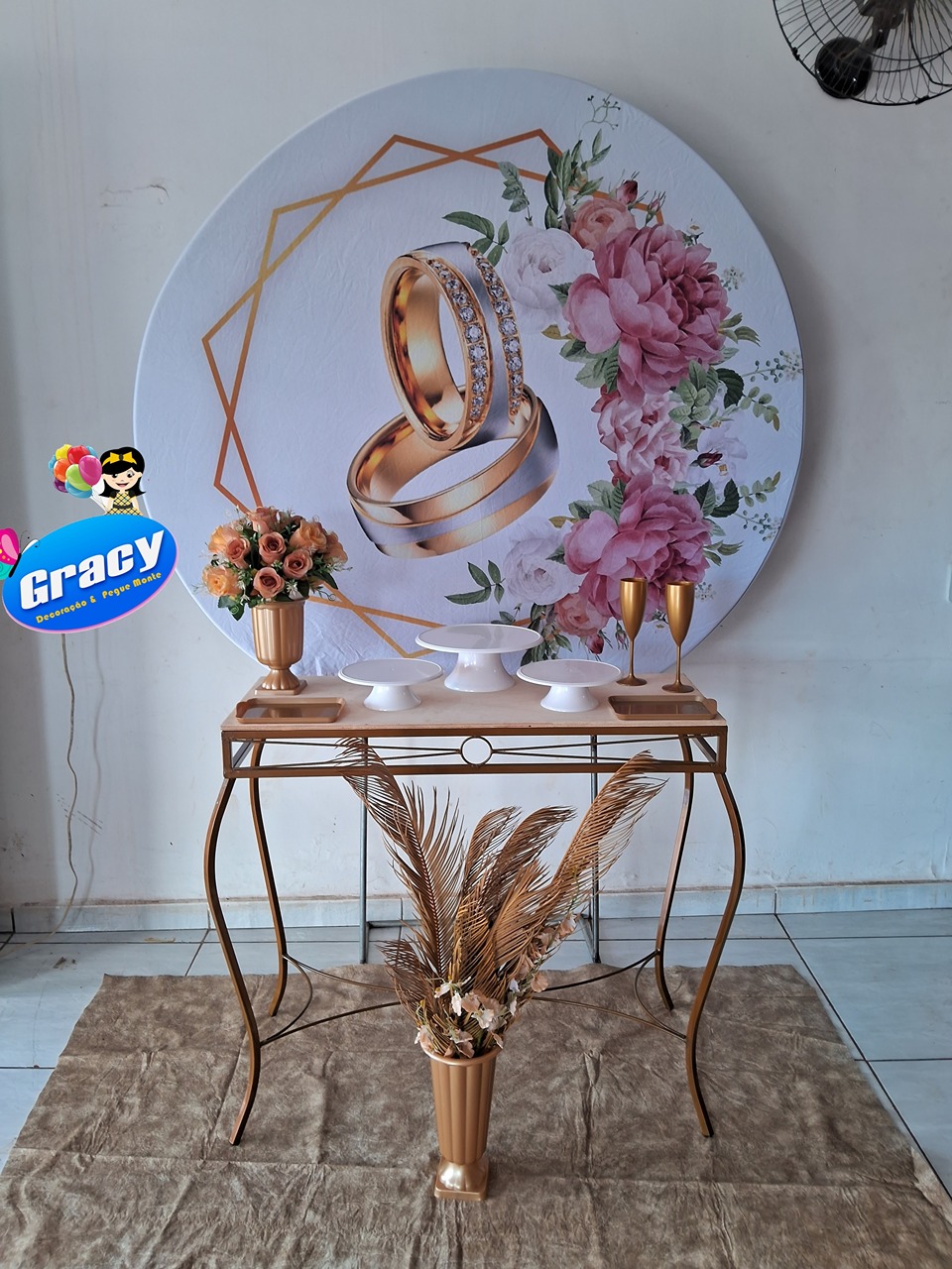 Casamento Aliança Dourada Com Pedrinhas - gracypeguemonte