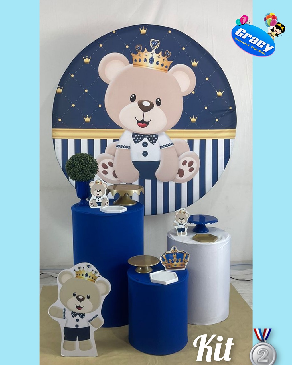 Urso Realeza Prata - gracypeguemonte