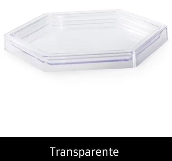 Bandeja Sextavada Pequena Transparente - Pegue e Monte Leão de Judá 