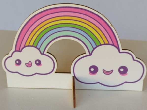 Display de Mesa Arco Iris Unicórnio - Pegue e Monte Leão de Judá 
