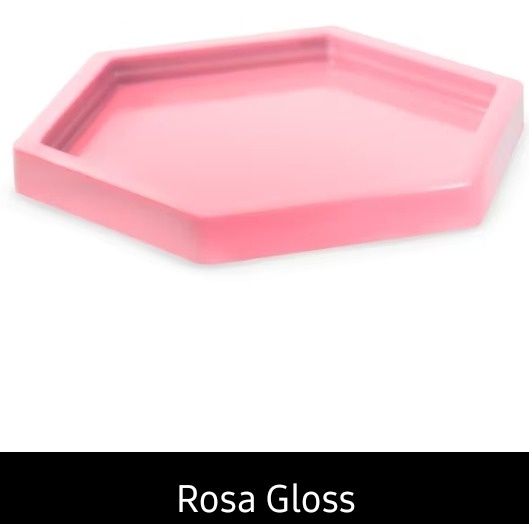 Bandeja Sextavada Pequena Rosa Gloss - Pegue e Monte Leão de Judá 