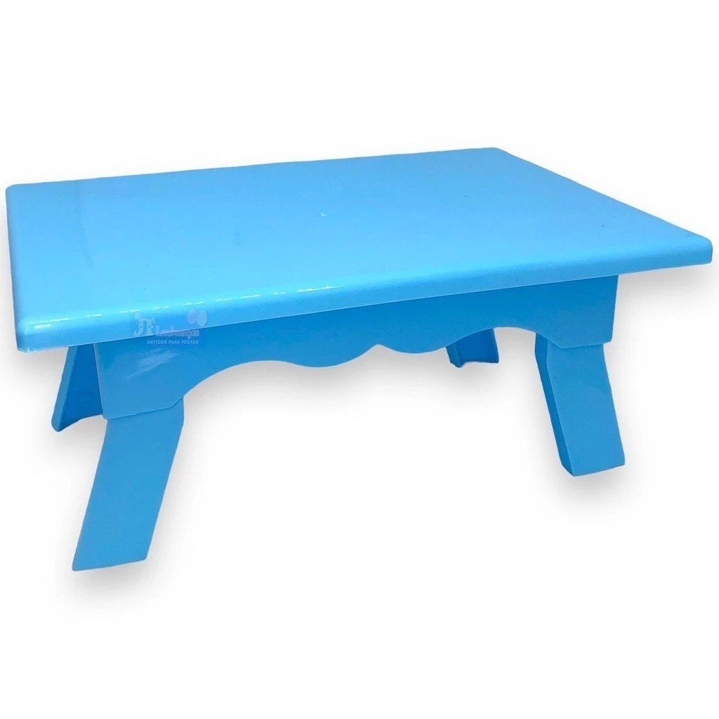 Mesinha Decorativa Renda Azul Bebê - Pegue e Monte Leão de Judá 
