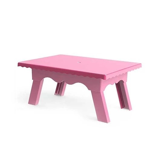 Mesinha Decorativa Renda Rosa Bebê - Pegue e Monte Leão de Judá 