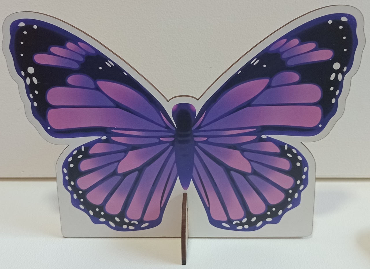 Display de Mesa Borboleta Roxa  - Pegue e Monte Leão de Judá 