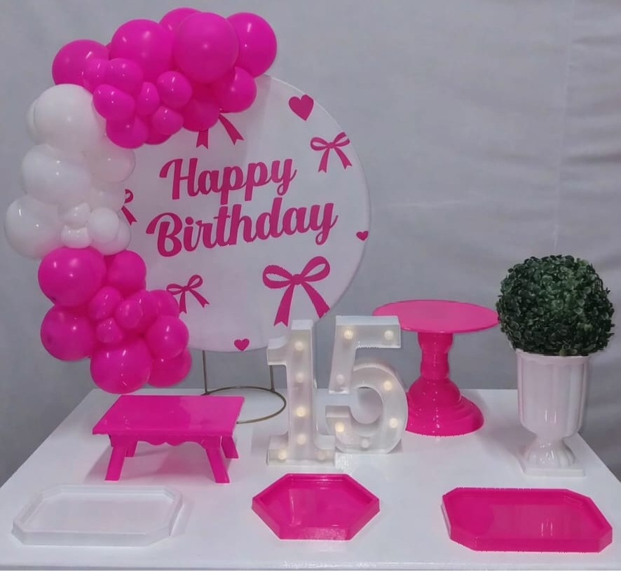 Festa Na Mesa Happy Birthday Pink - Pegue e Monte Leão de Judá 