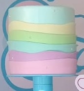 Bolo Fake Ruflado Candy Colors  - Pegue e Monte Leão de Judá 