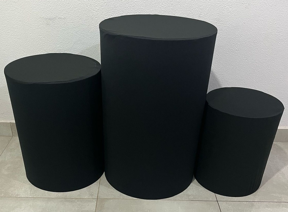 Trio de Capas Cilindros Lisas Preta - Pegue e Monte Leão de Judá 