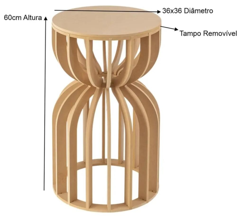 Mesa Ampulheta Pequena - Tok de Festas 