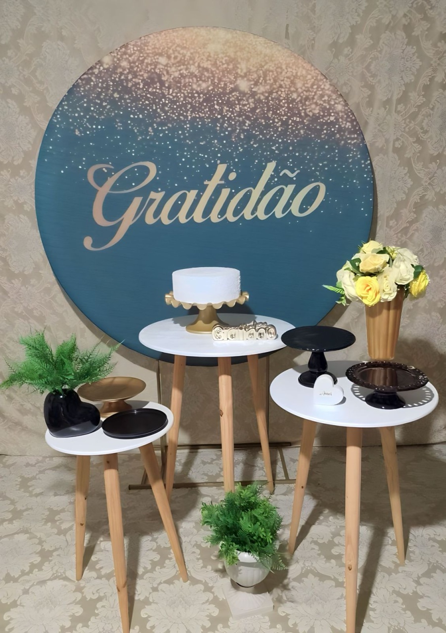 Gratidão Preto Com Dourado  - Tok de Festas 