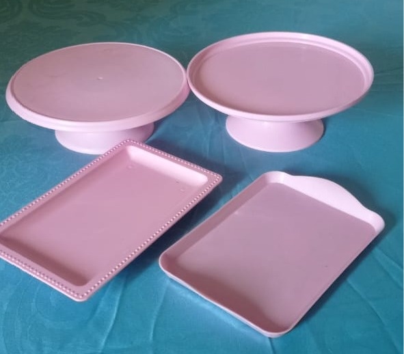 Bandejas Plastica Rosa Bb - Tok de Festas 