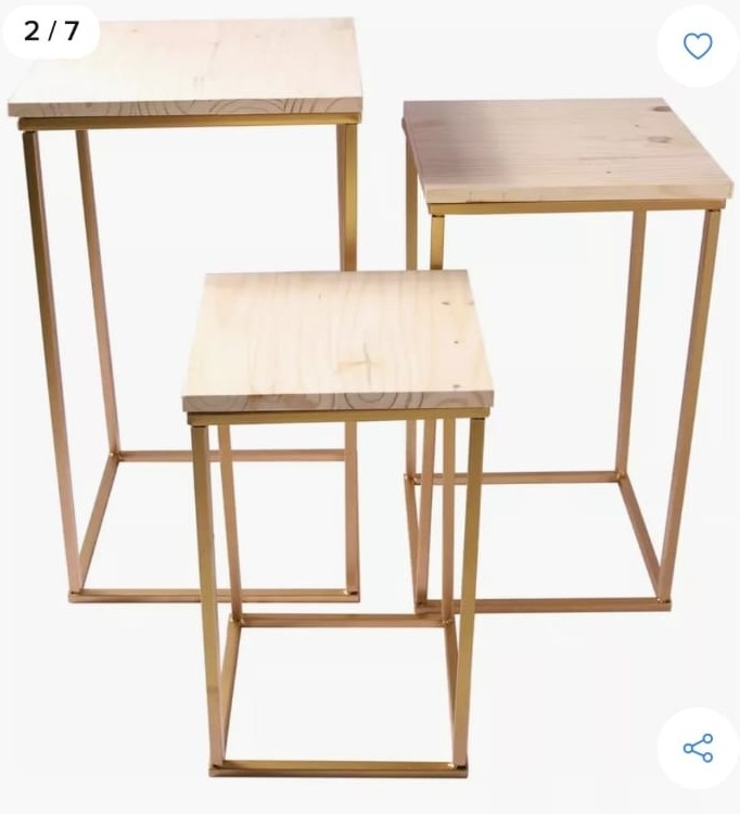  Mesa Pinus Dourado - Tok de Festas 