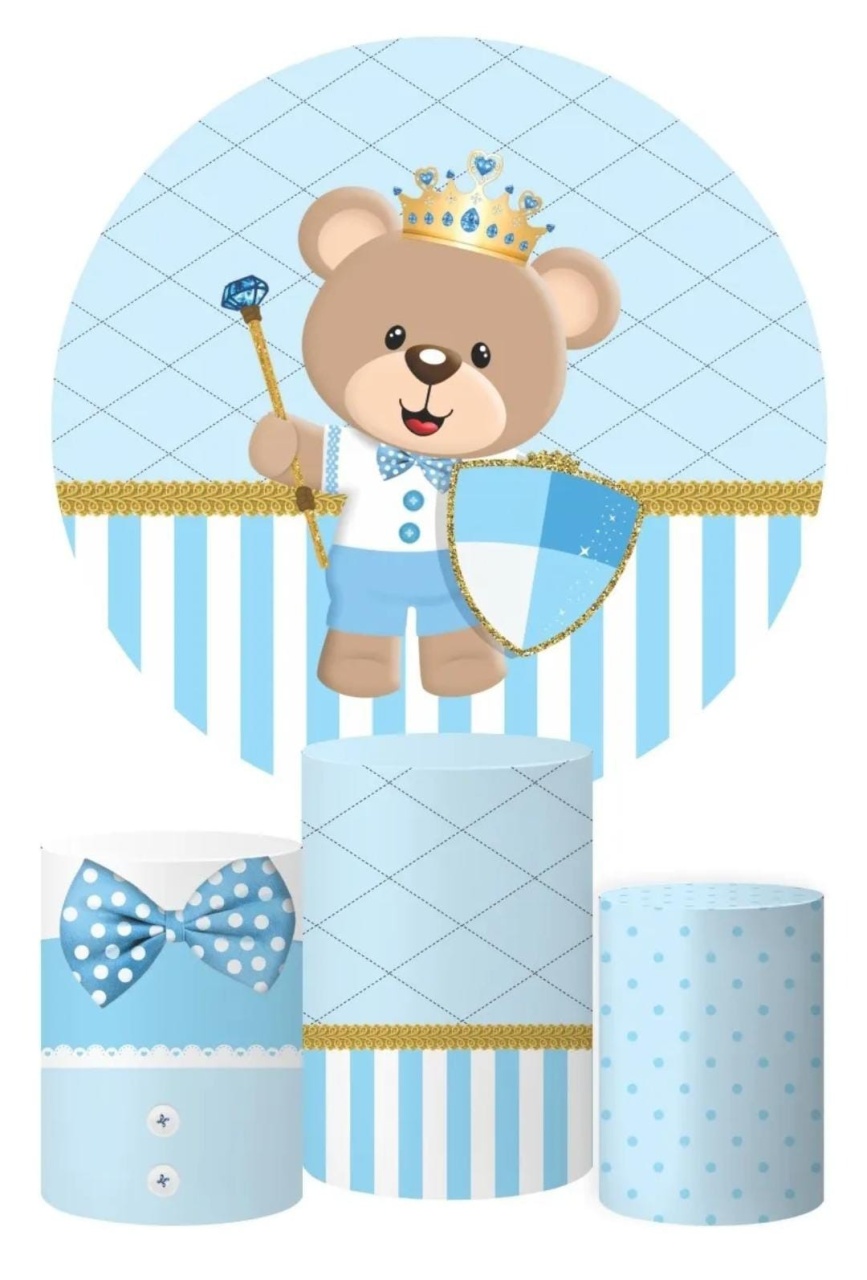Painel Urso Azul  - Tok de Festas 
