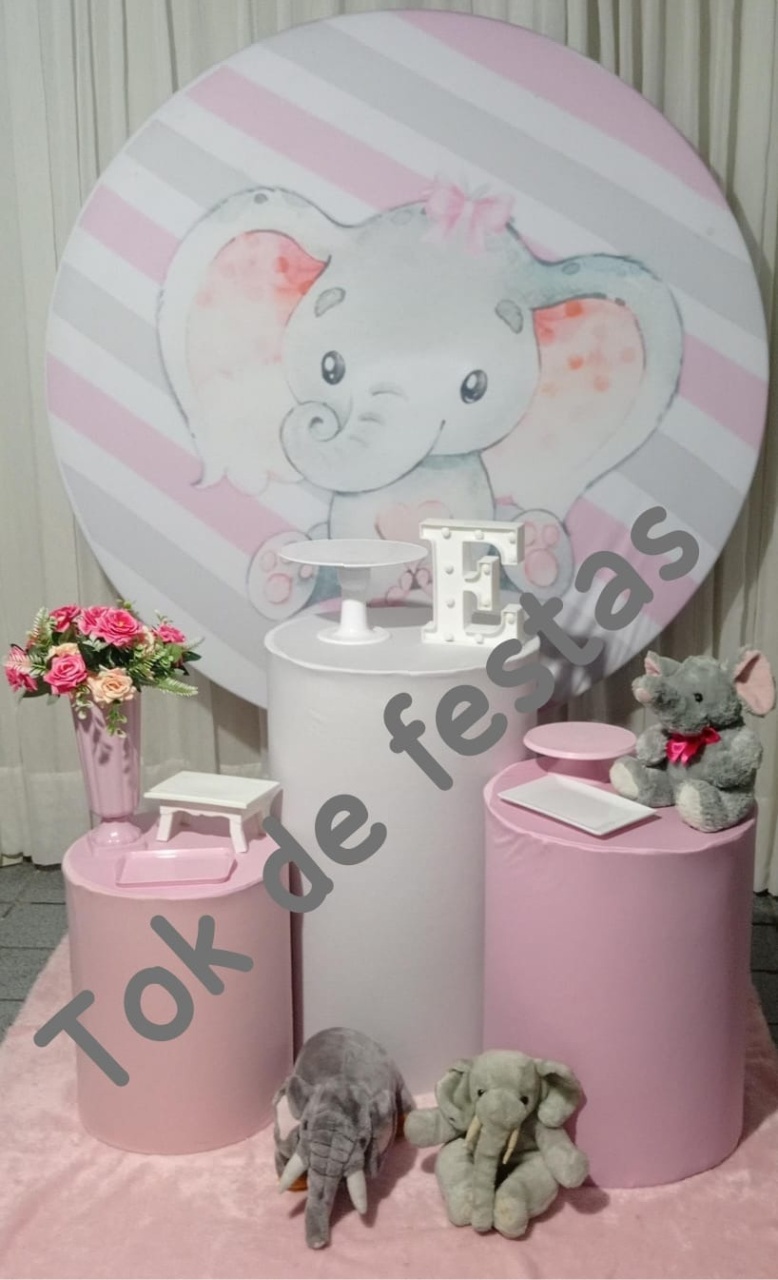 Elefantinho Rosa Rubi  - Tok de Festas 