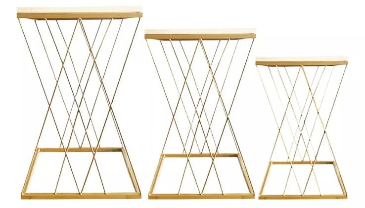  Mesa Treliça Dourado  - Tok de Festas 
