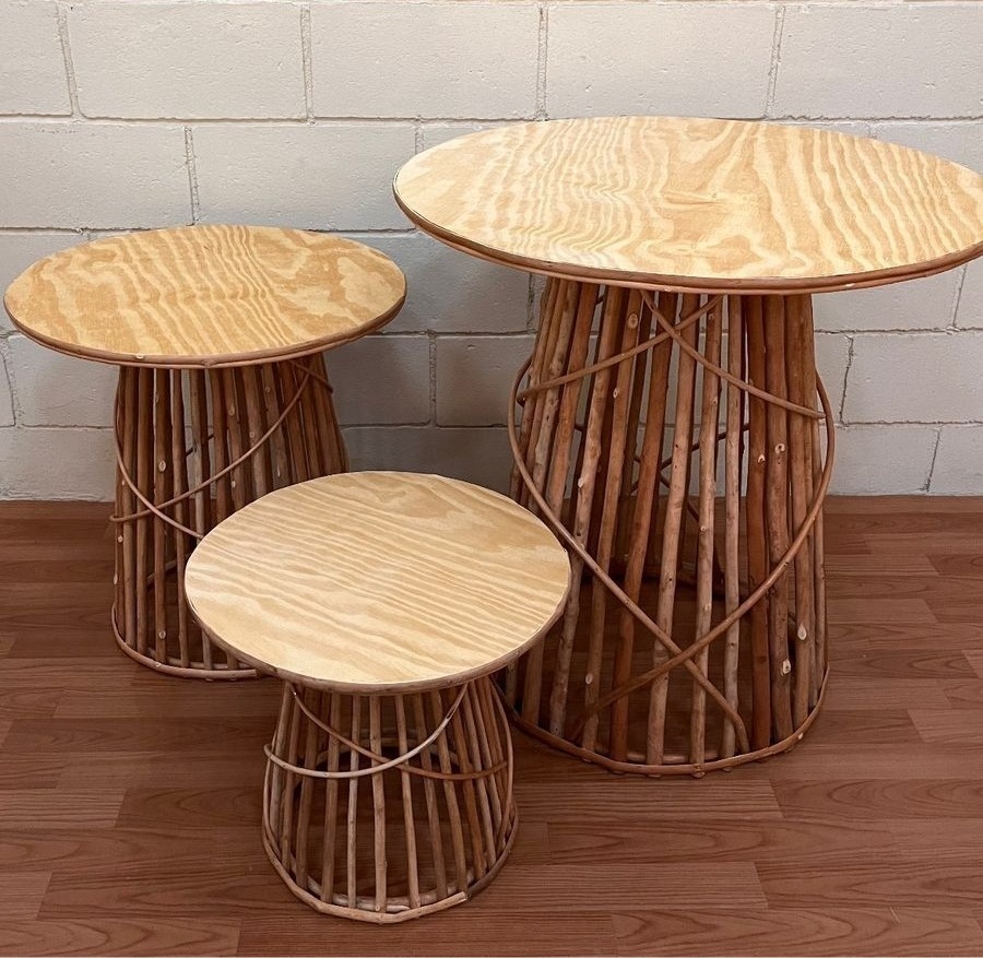 Trio de Mesa Cone Vime  - Tok de Festas 