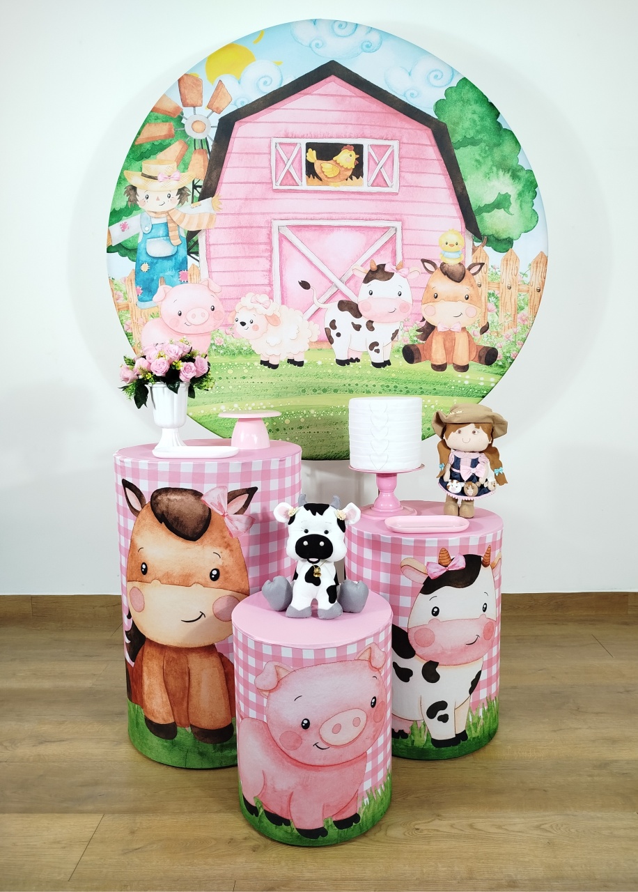 Kit Prata Fazendinha Rosa - Michele Locações