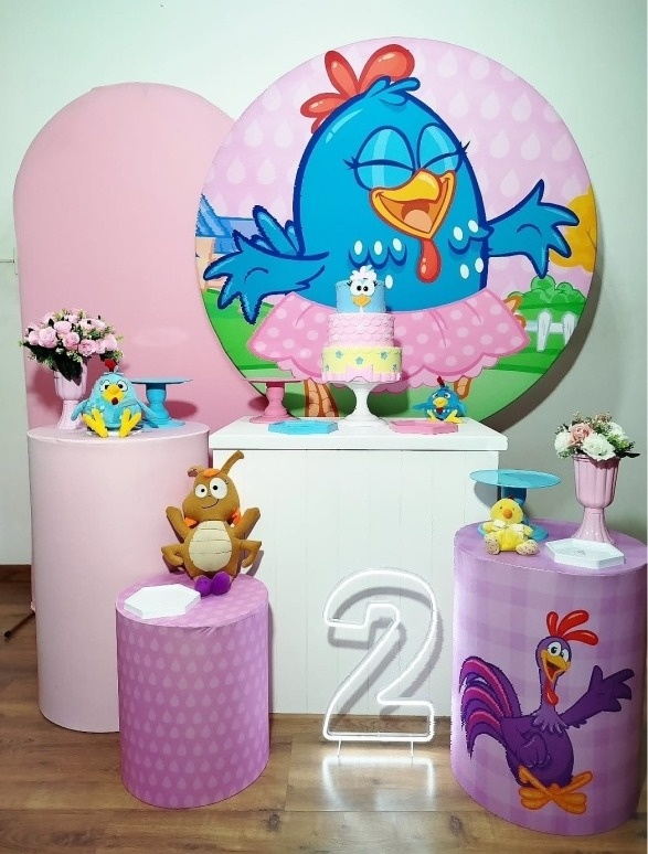 Kit Diamante Galinha Pintadinha Rosa - Michele Locações