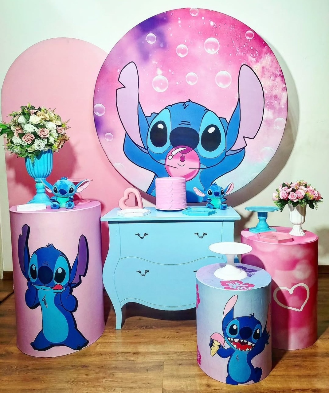 Kit Diamante Stitch Chiclete Rosa  - Michele Locações