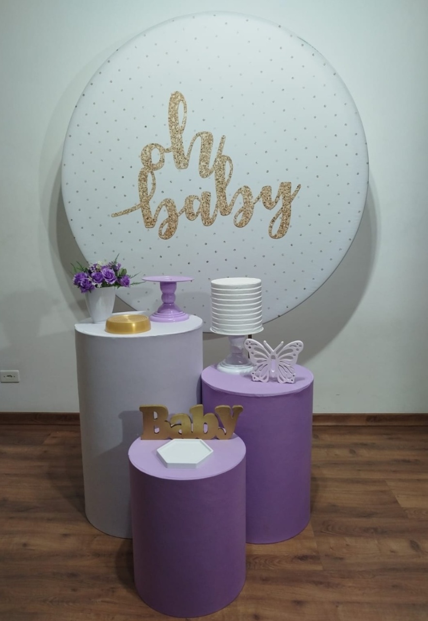 Kit Prata Oh Baby / Borboleta Lilás 1 - Michele Locações