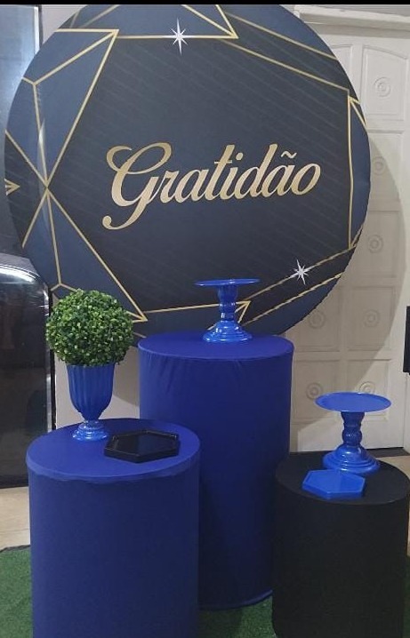 Kit Prata Gratidão Azul - Michele Locações