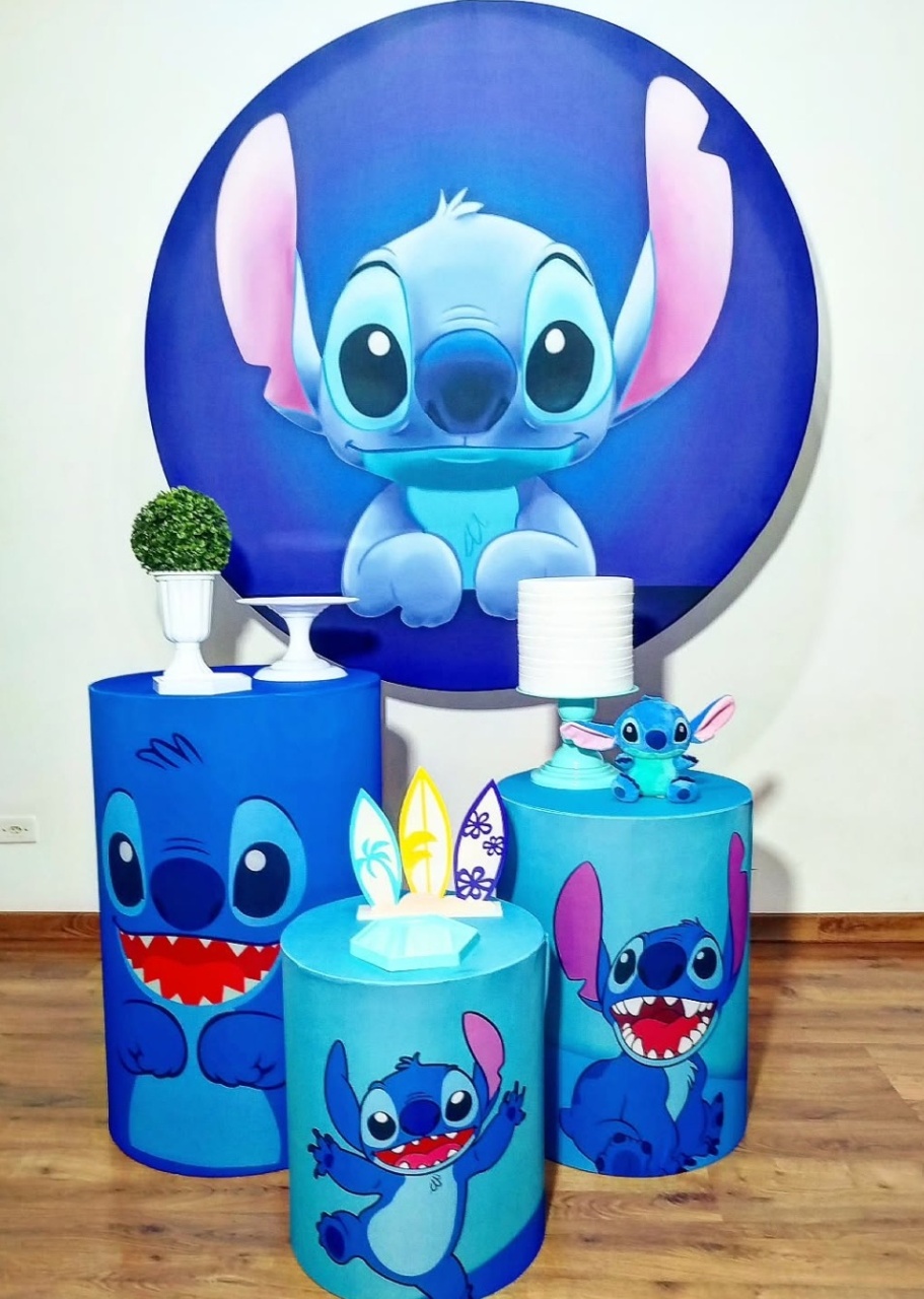 Kit Prata Stitch Azul - Michele Locações