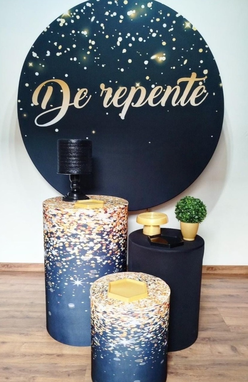 Kit Prata de Repente Preto E Dourado - Michele Locações