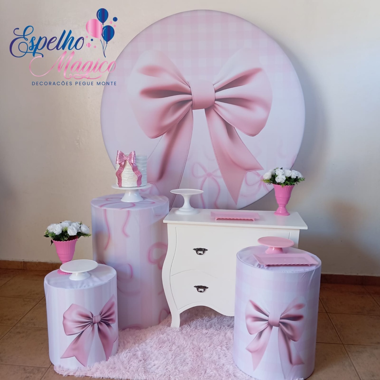 Laço Rosa Combo 1 - Espelhomagicopeguemonte