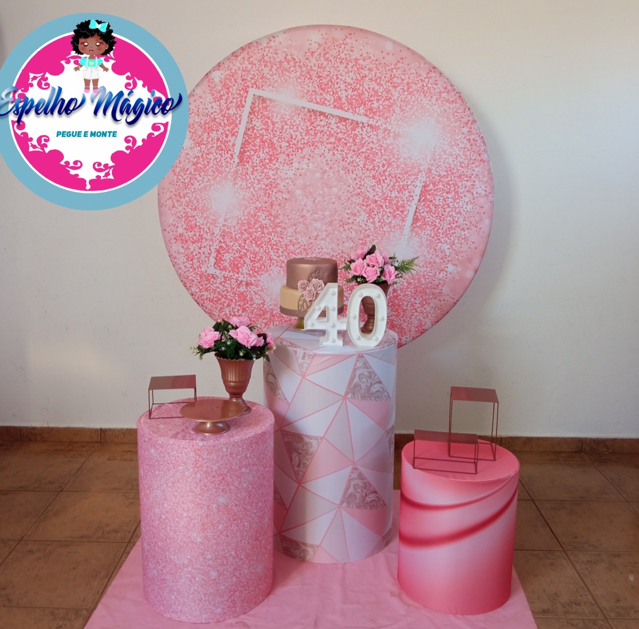 Glitter  Rosa Combo  2 - Espelhomagicopeguemonte