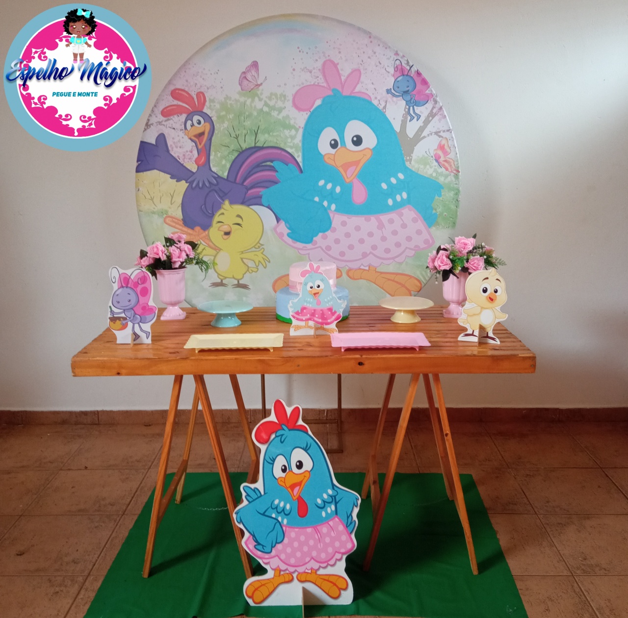 Galinha  Pintadinha Rosa Combo 3 - Espelhomagicopeguemonte