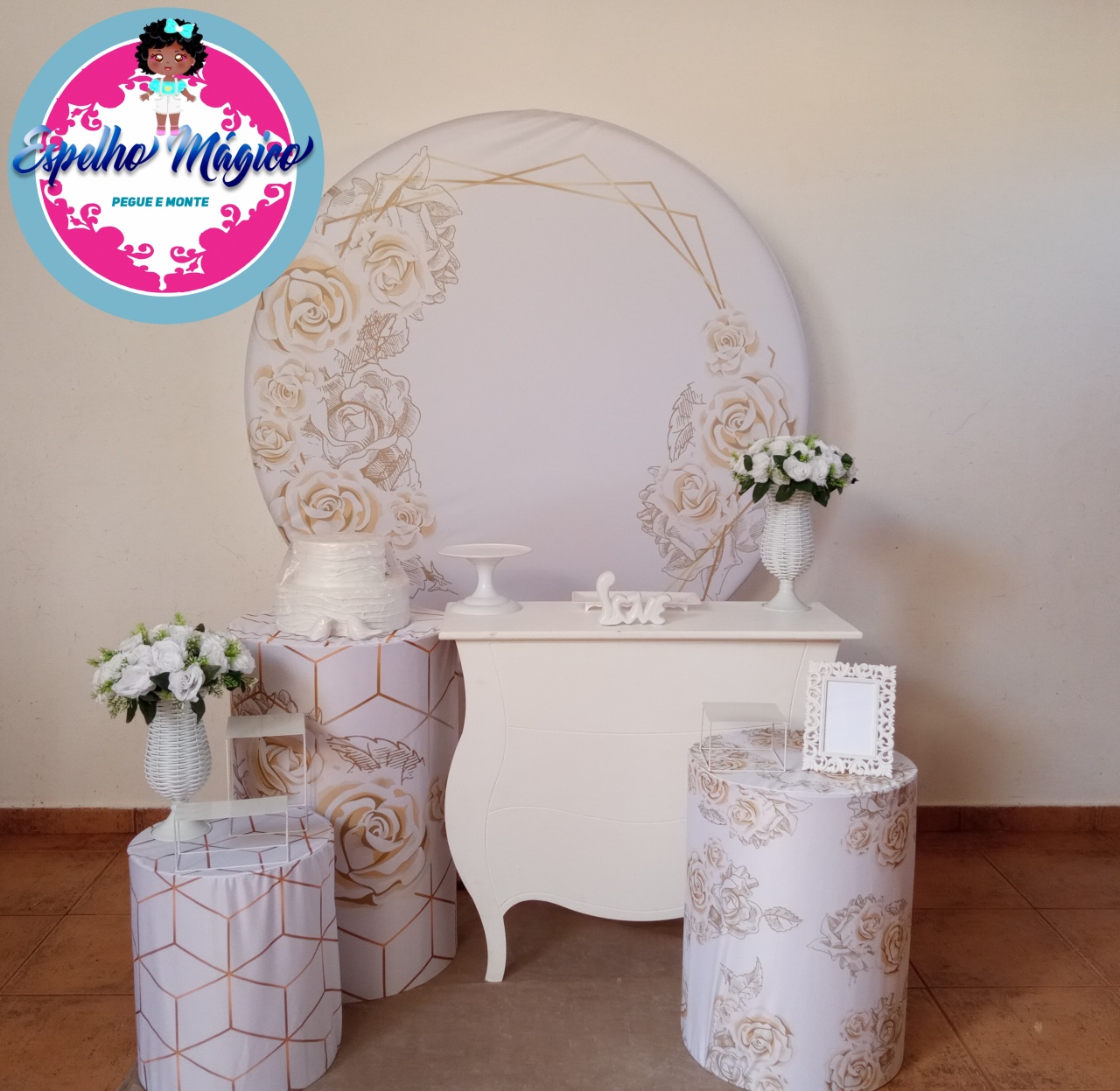 Rosa Branco Combo 1 - Espelhomagicopeguemonte
