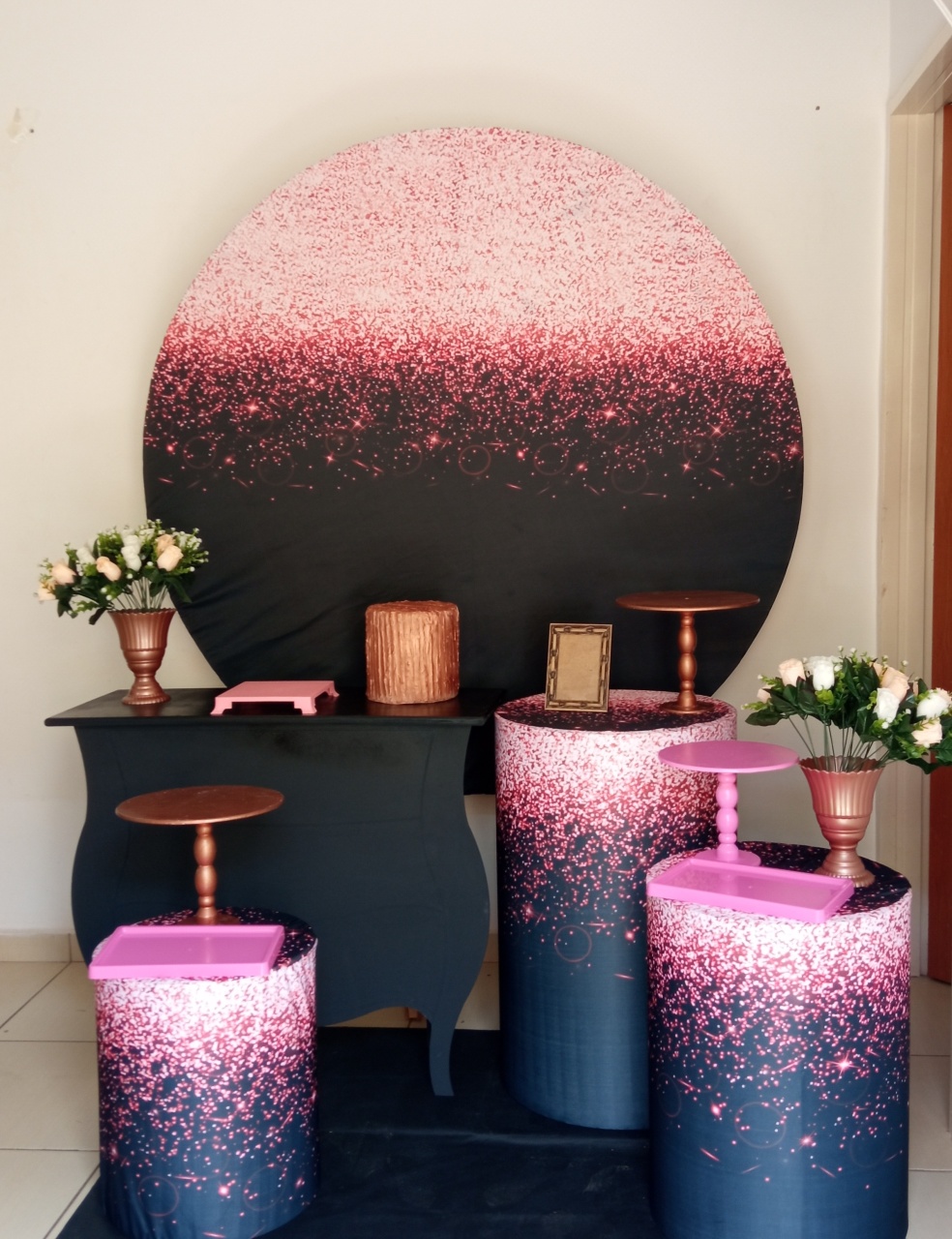 Glitter Preto E Rosa Combo 1 - Espelhomagicopeguemonte