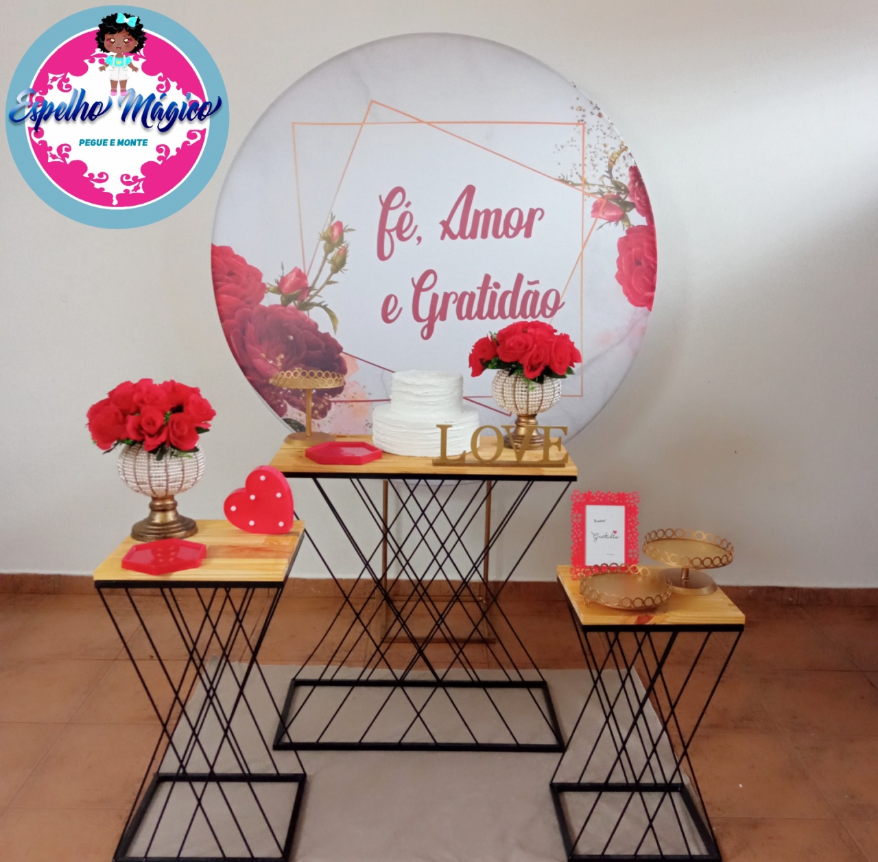  Decoração Gratidão Vermelho - Espelhomagicopeguemonte