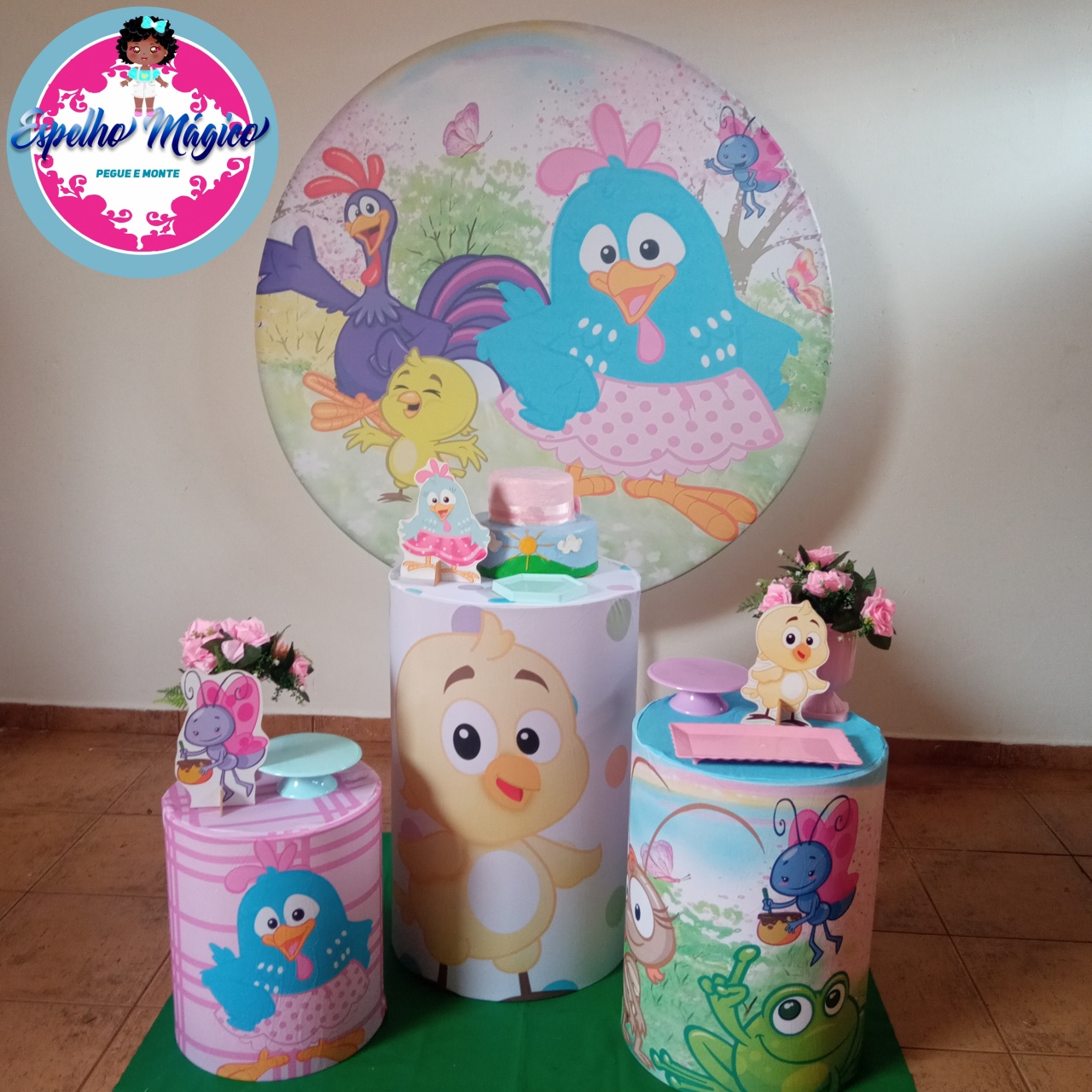 Galinha  Pintadinha Rosa Combo 2 - Espelhomagicopeguemonte