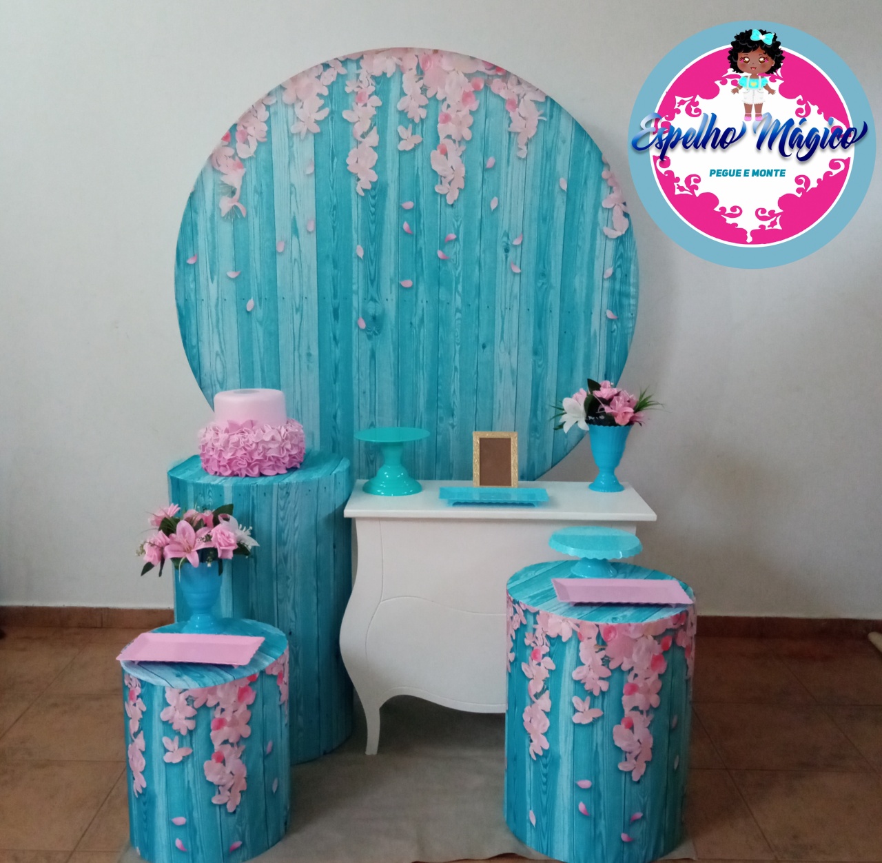 Floral Azul Combo 1 - Espelhomagicopeguemonte