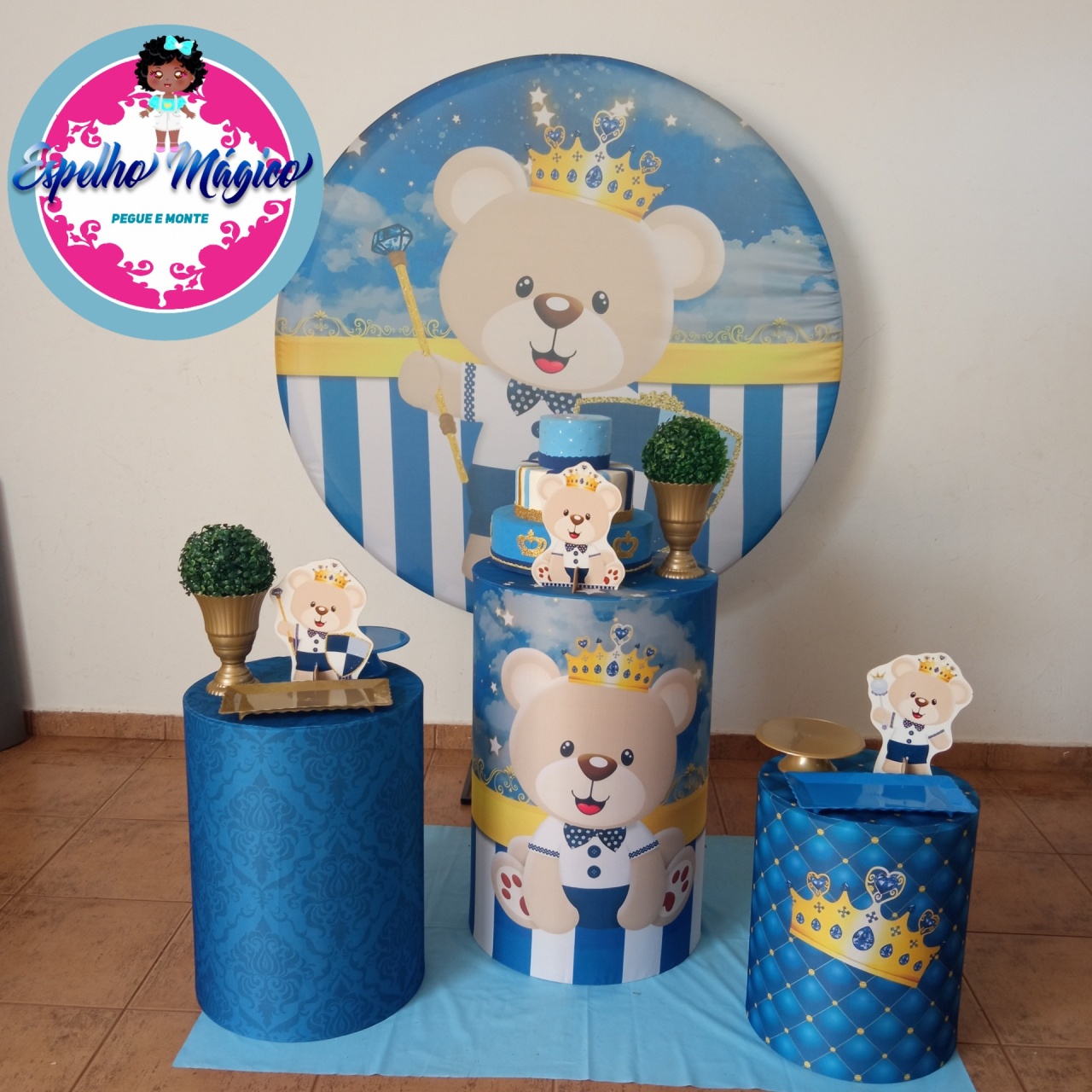 Urso Principe Azul E Dourado Combo 2 - Espelhomagicopeguemonte