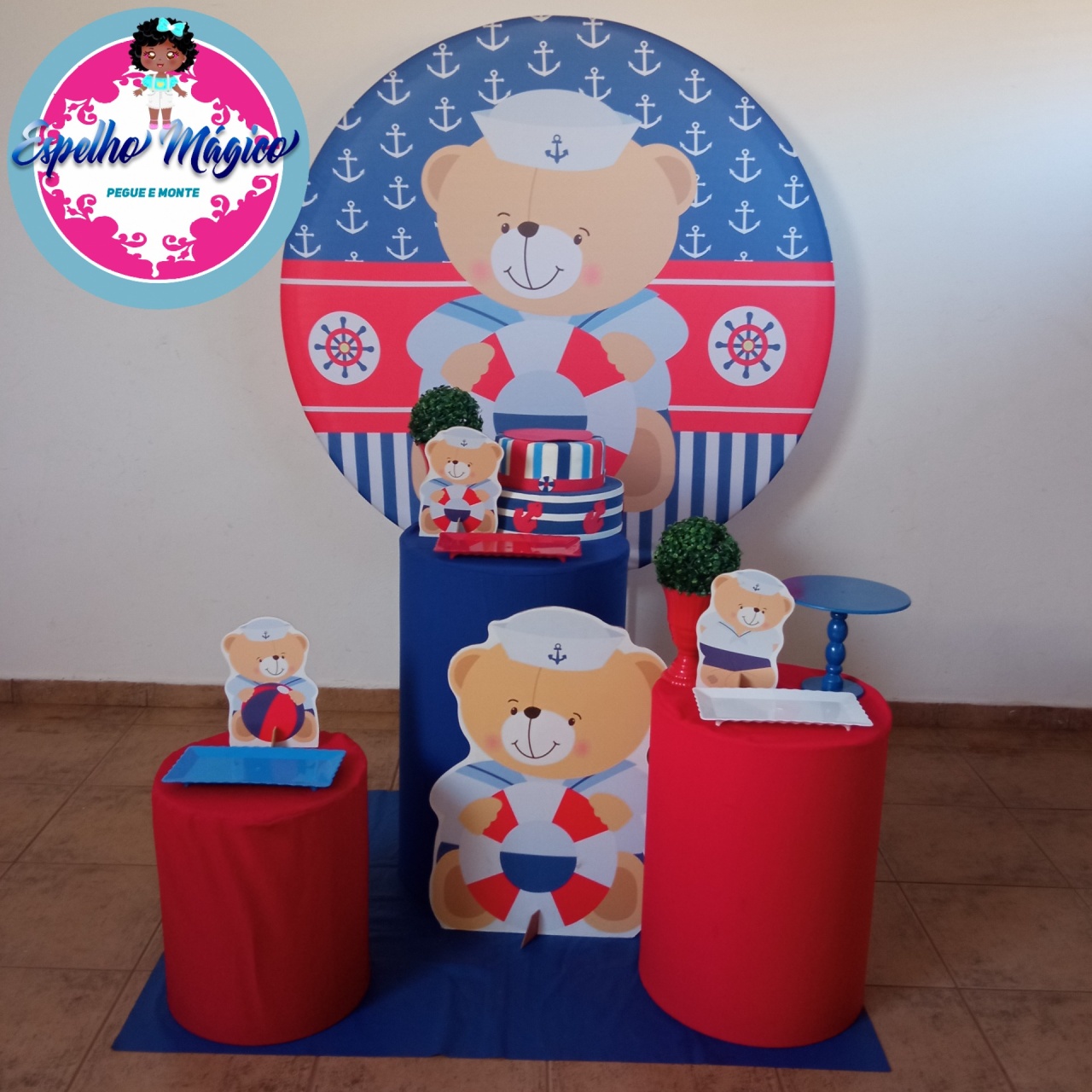 Urso Marinheiro Vermelho E Azul Combo 2 - Espelhomagicopeguemonte