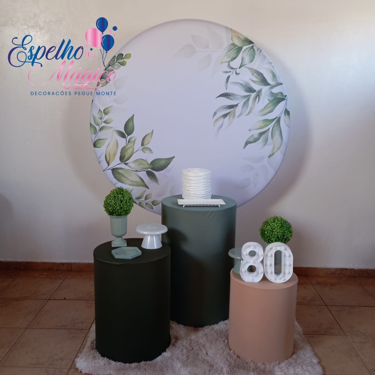 Folhagem Verde Dourado E Branco Combo 2 - Espelhomagicopeguemonte