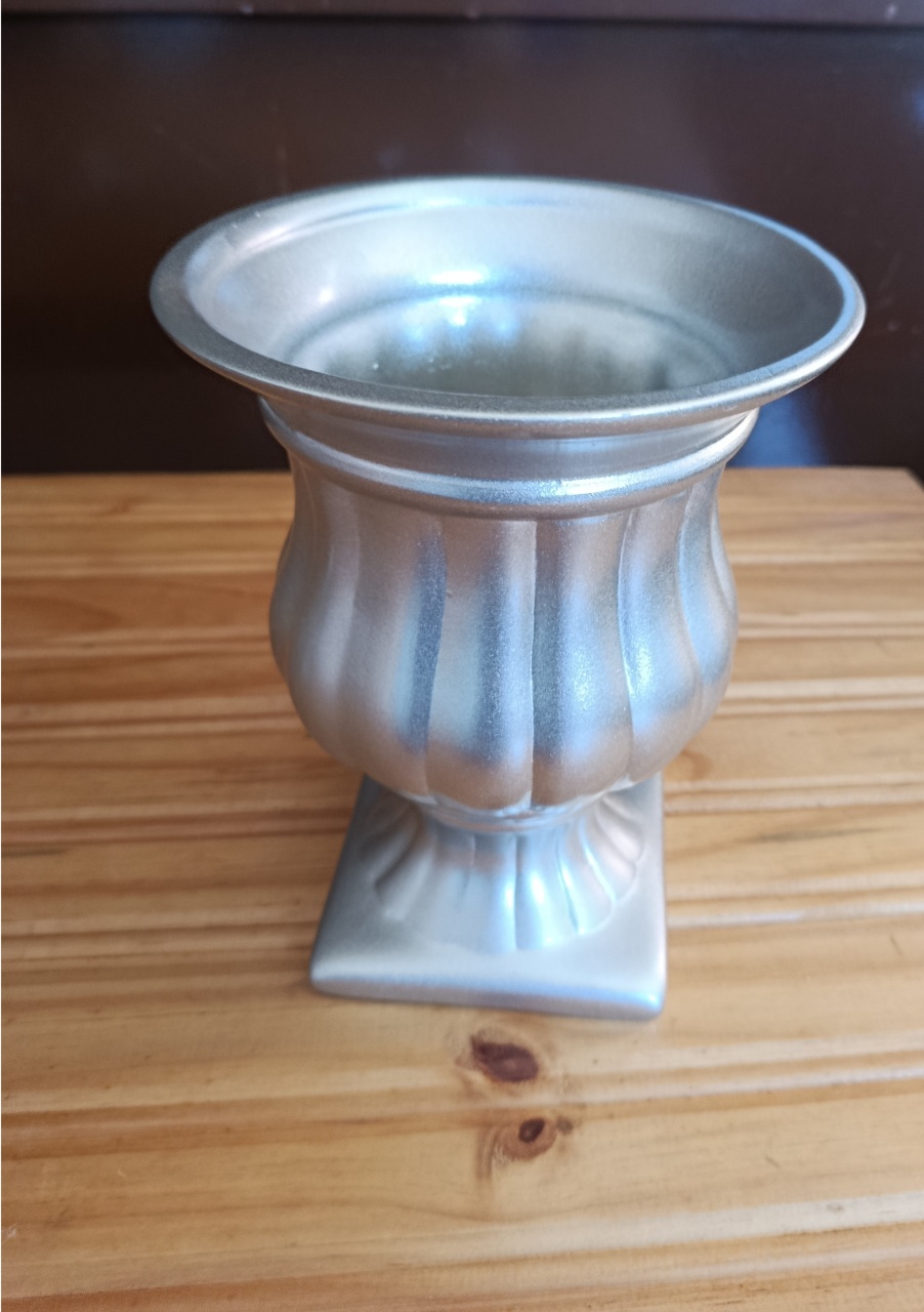Vaso Grego Prata de Cerâmica - Espelhomagicopeguemonte