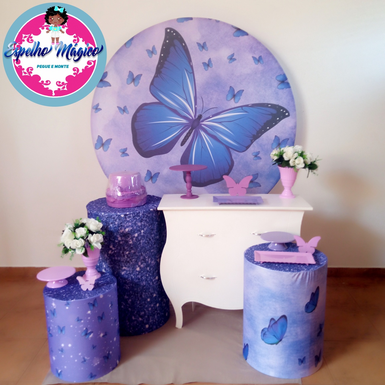 Borboleta Lilas Combo 1 - Espelhomagicopeguemonte