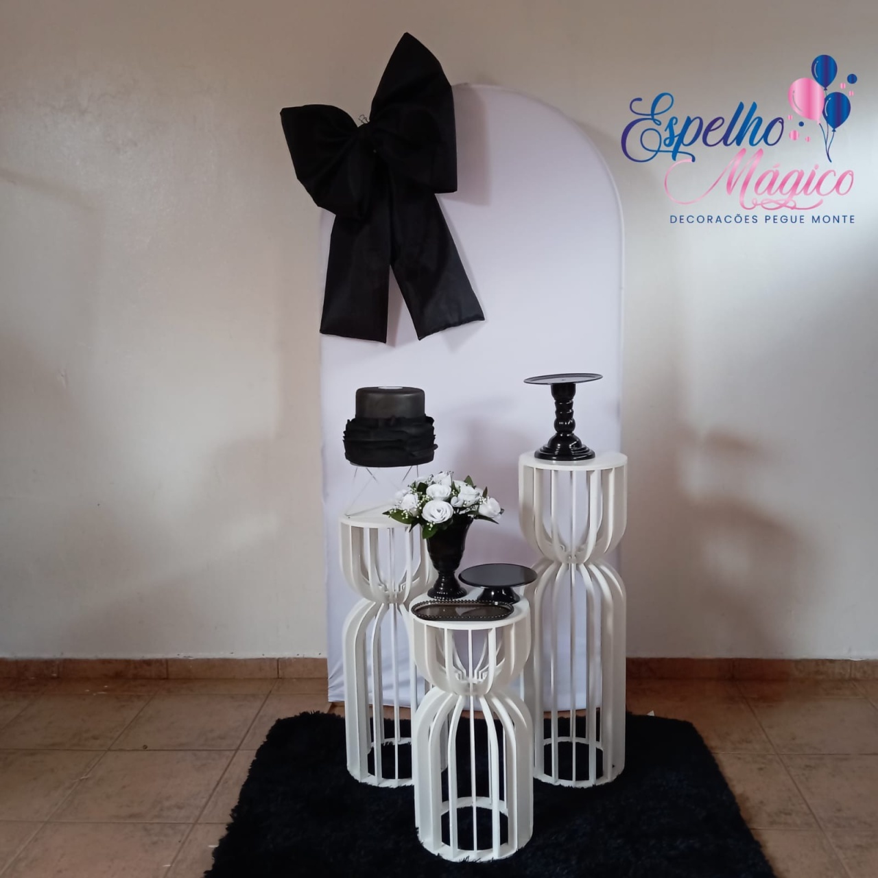  Decoração Laço Preto - Espelhomagicopeguemonte