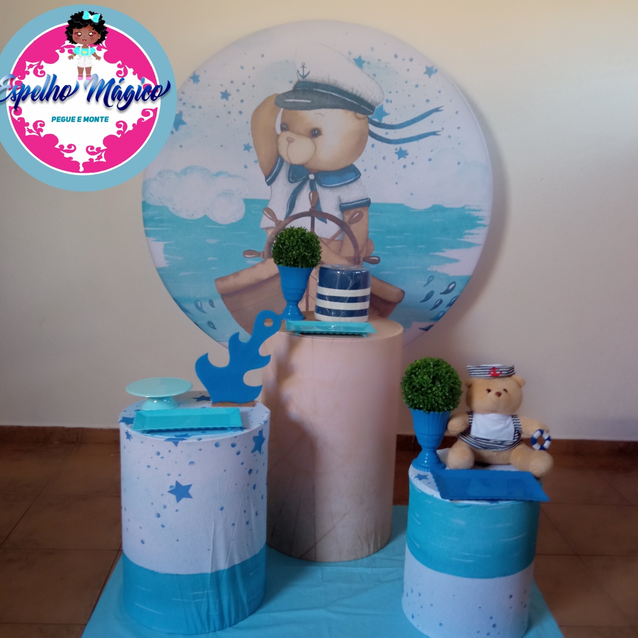 Urso Marinheiro  Azul Combo 2 - Espelhomagicopeguemonte