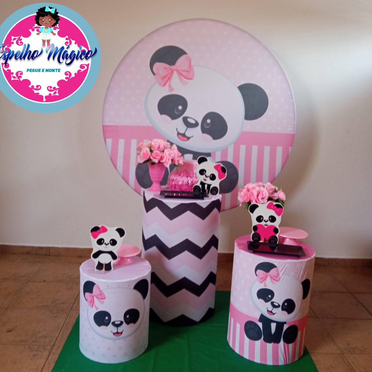 Panda Rosa Combo 2 - Espelhomagicopeguemonte