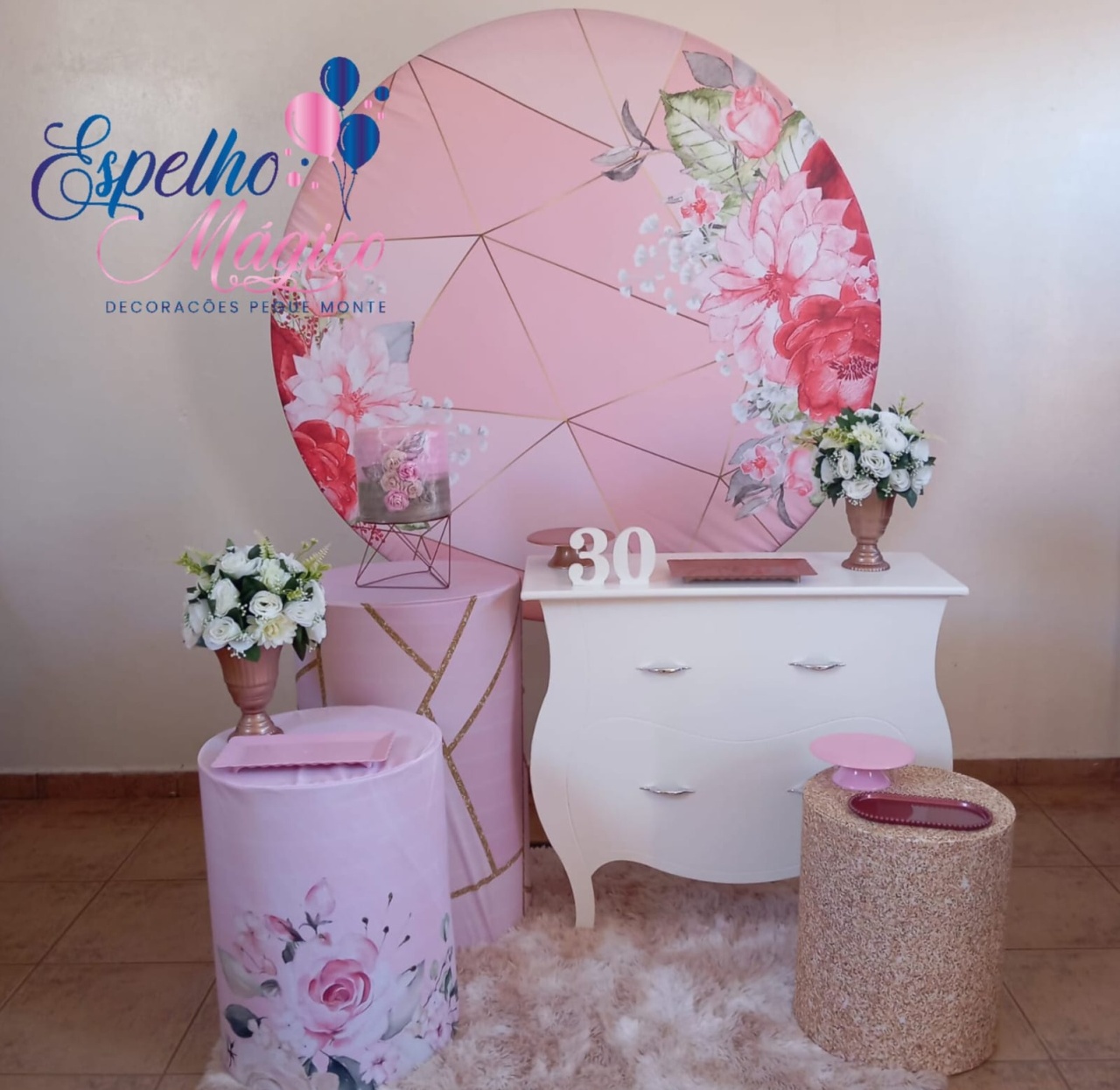 Floral Rosa  Geometrico Combo 1 - Espelhomagicopeguemonte